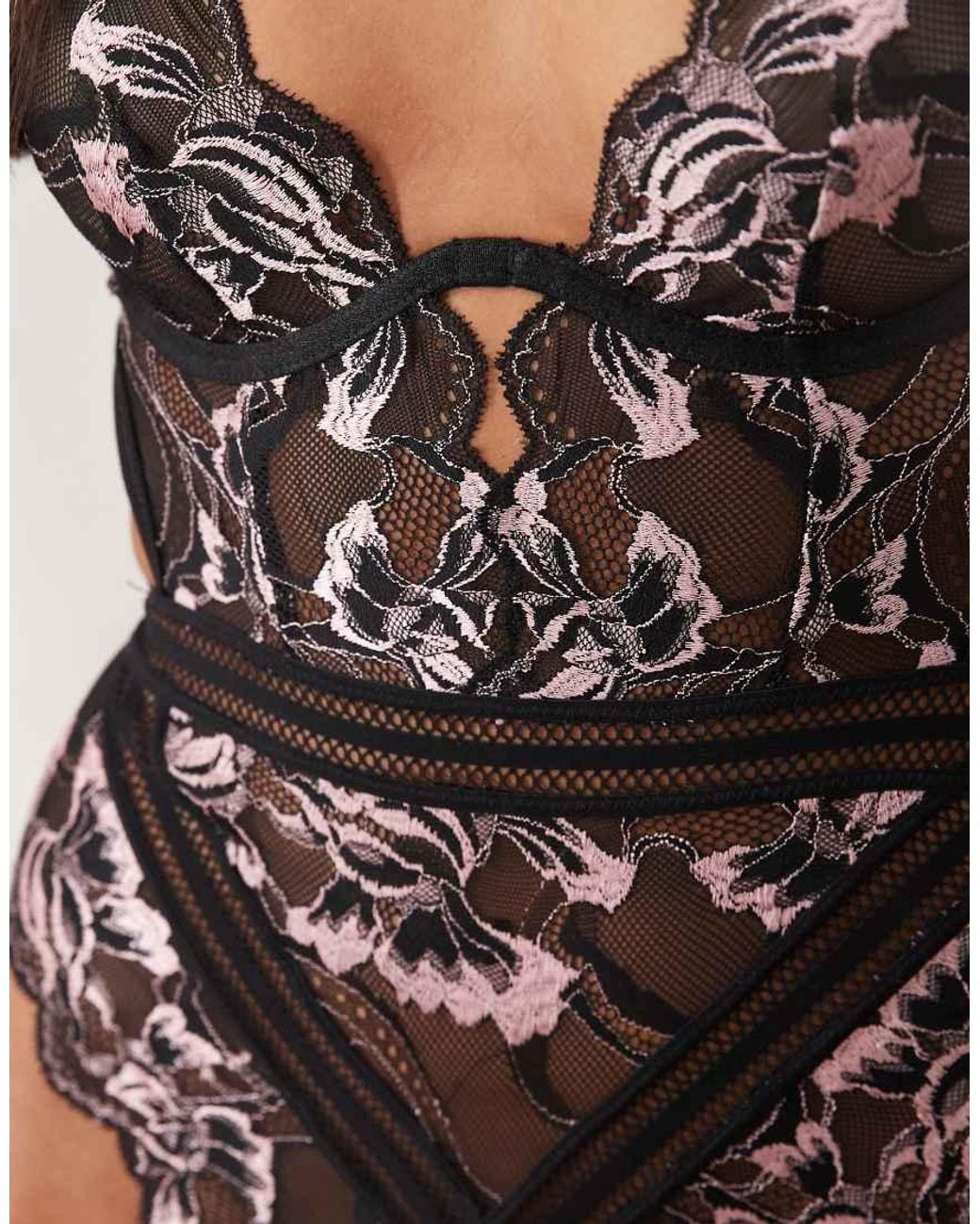 Ann Summers Pink Embracing Lace Bodysuit