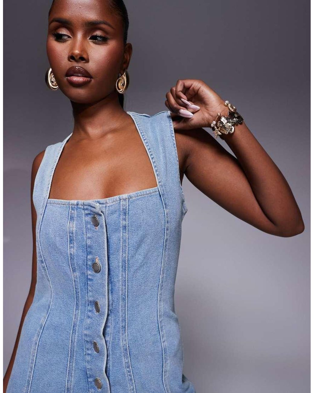GOOD AMERICAN Blue Power Stretch Mini Dress