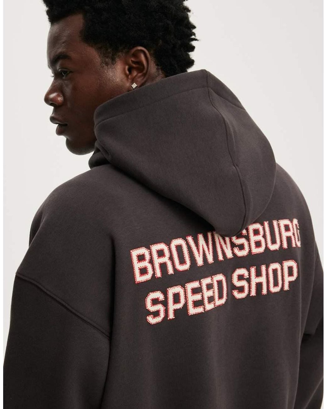 Cotton On Black Box Fit Graphic Hoodie for men