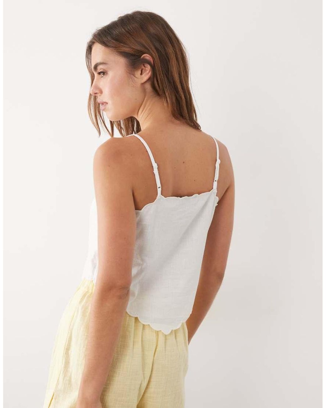 New Look White Embroidered Handkerchief Cami Top