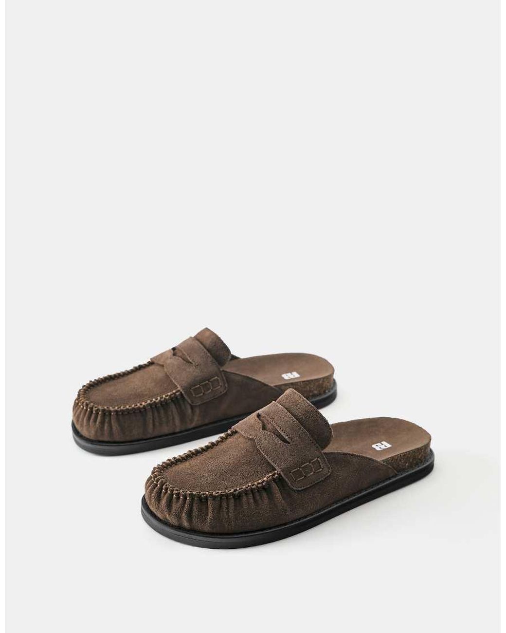 Pull&Bear Brown Gathered Trim Clogs