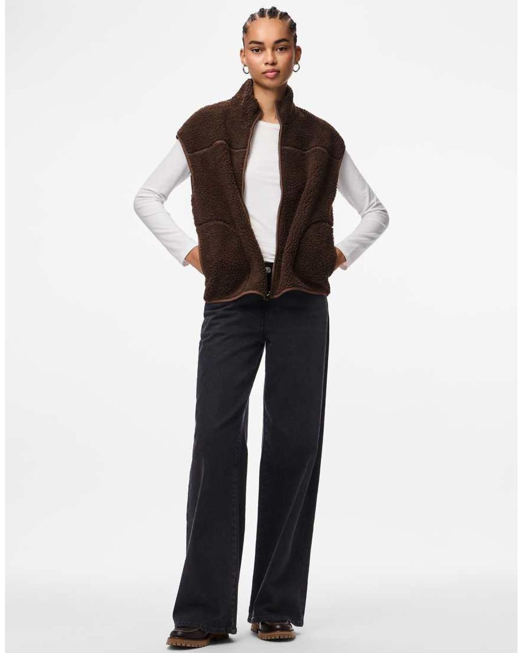 Pieces Brown Gilet