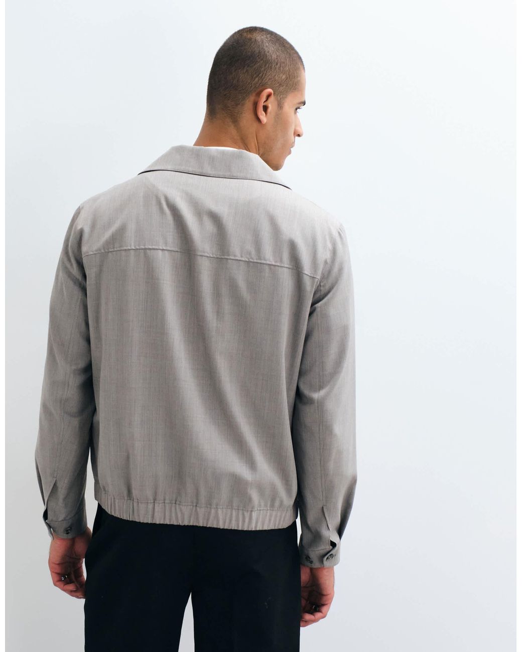 Mango Gray Harrington Jacket for men