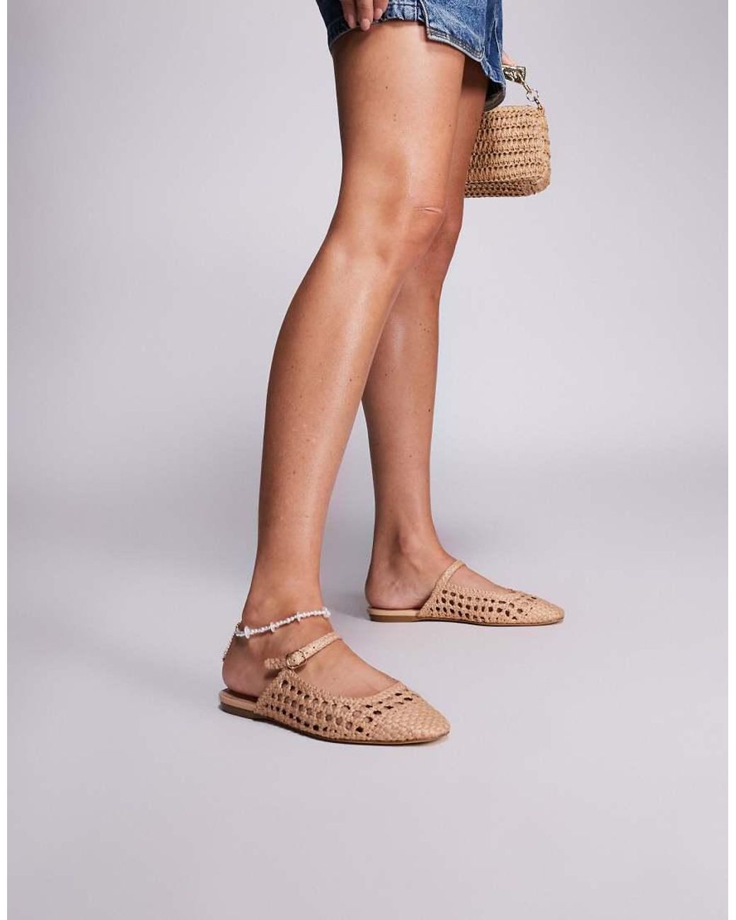 Steve Madden White Glennie Woven Mule Flats