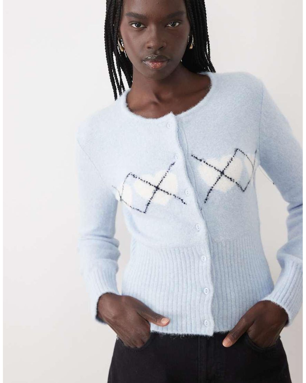 Cotton On White Fluffy Fitted Knit Cardigan