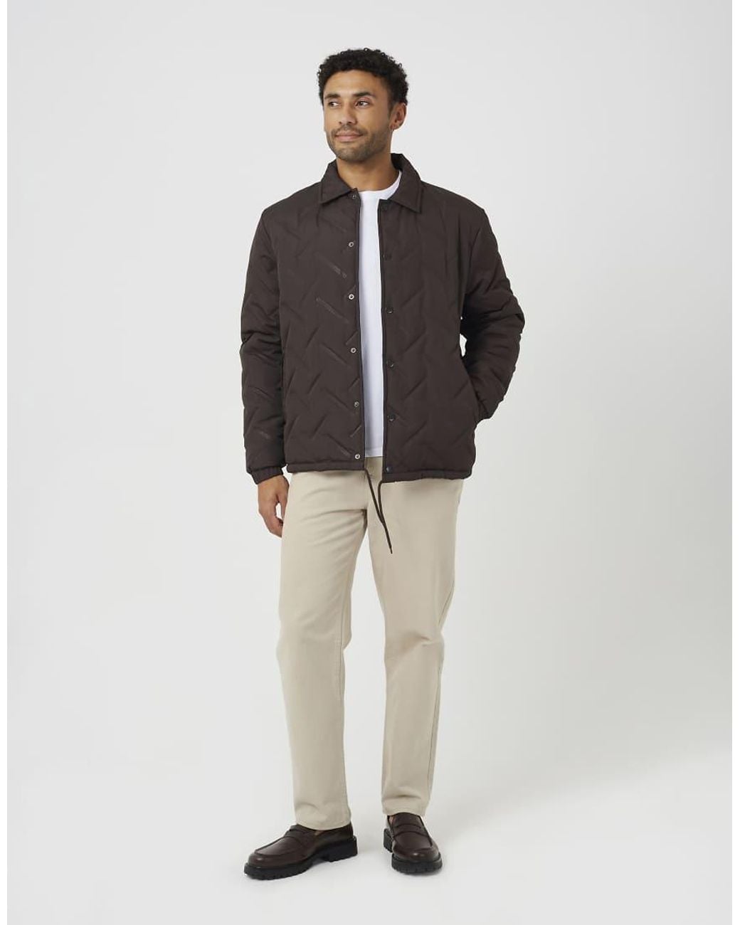 Brave Soul Gray Heat Seal Padded Coach Style Jacket for men