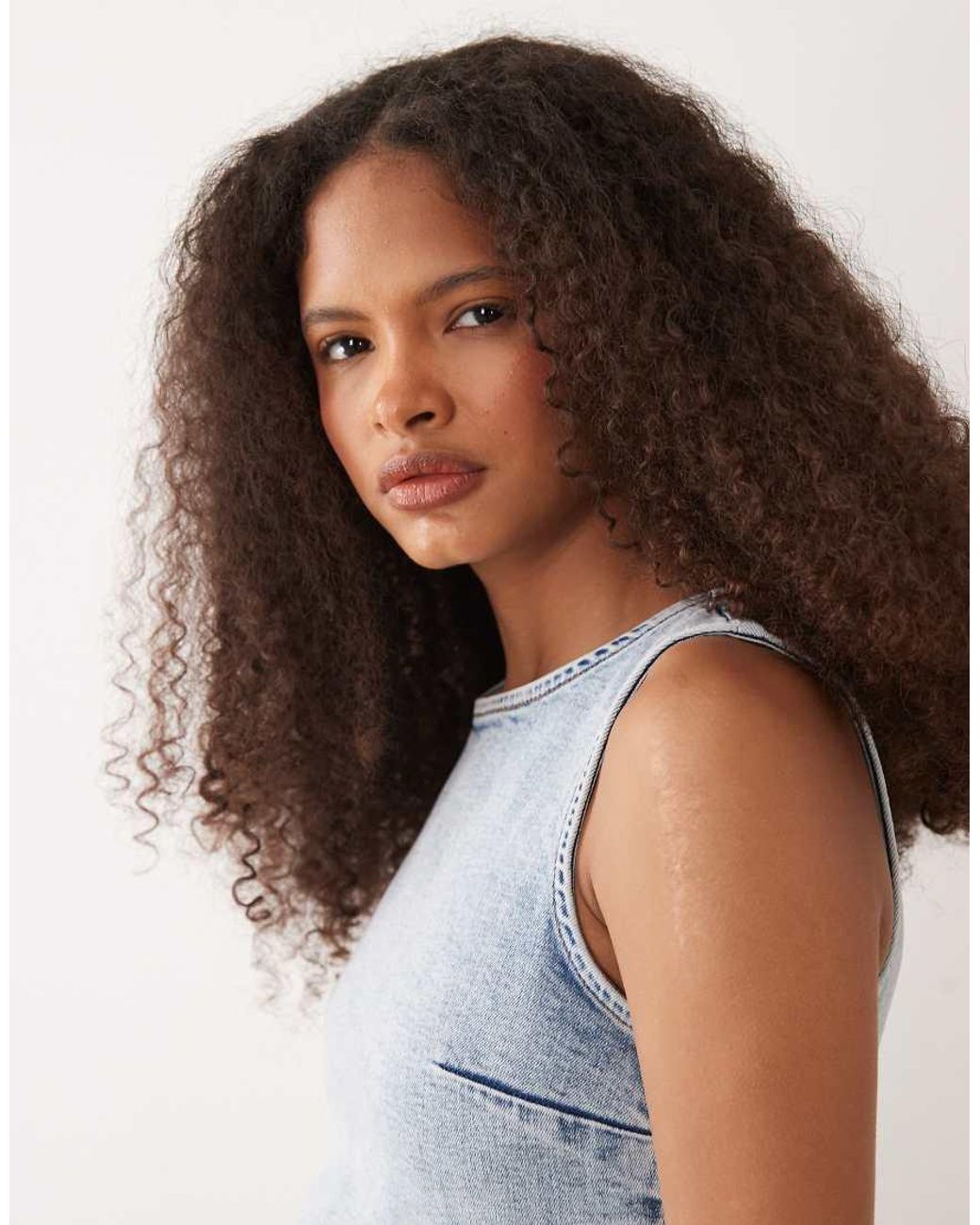 Miss Selfridge White Denim Shift Dress