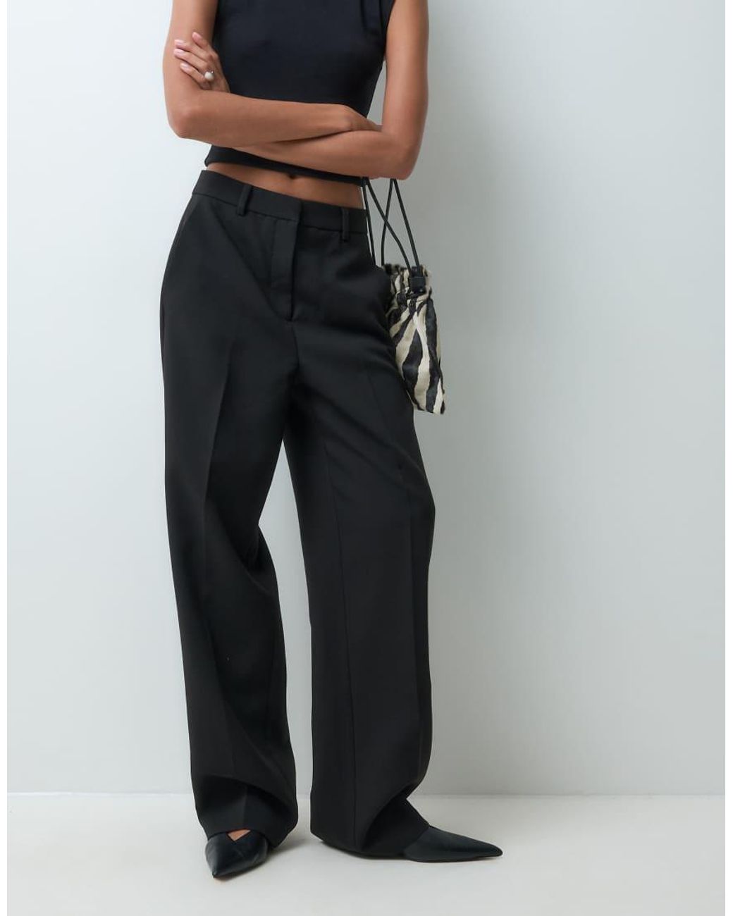 Jdy Black High Waist Tailored Wide Leg Trousers Co-ord