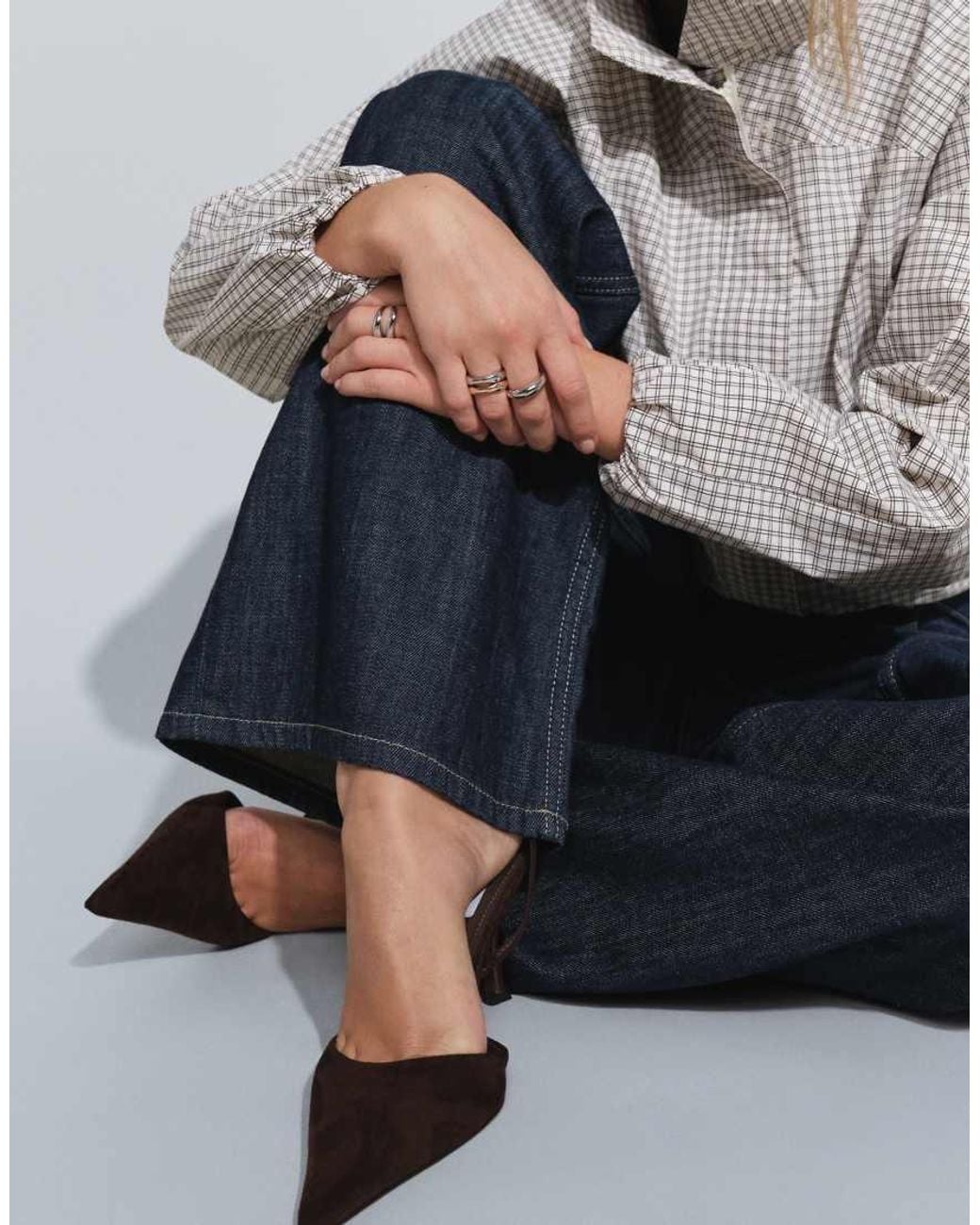 Cotton On Blue Low Rise Wide Leg Jeans