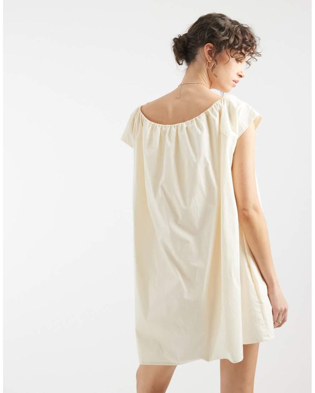 ASOS White Volume Puff Mini Dress