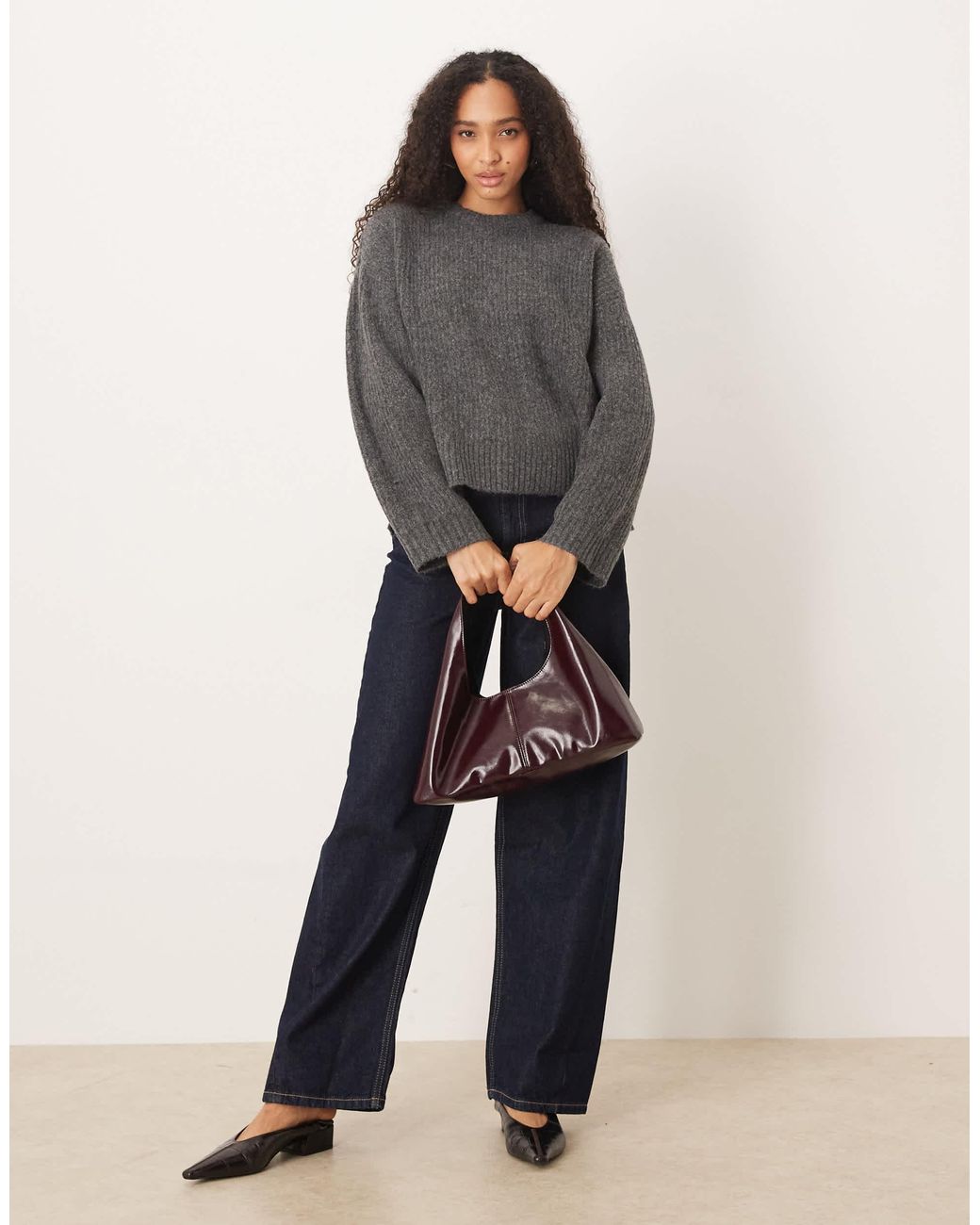 JJXX Gray – kastiger oversize-strickpullover