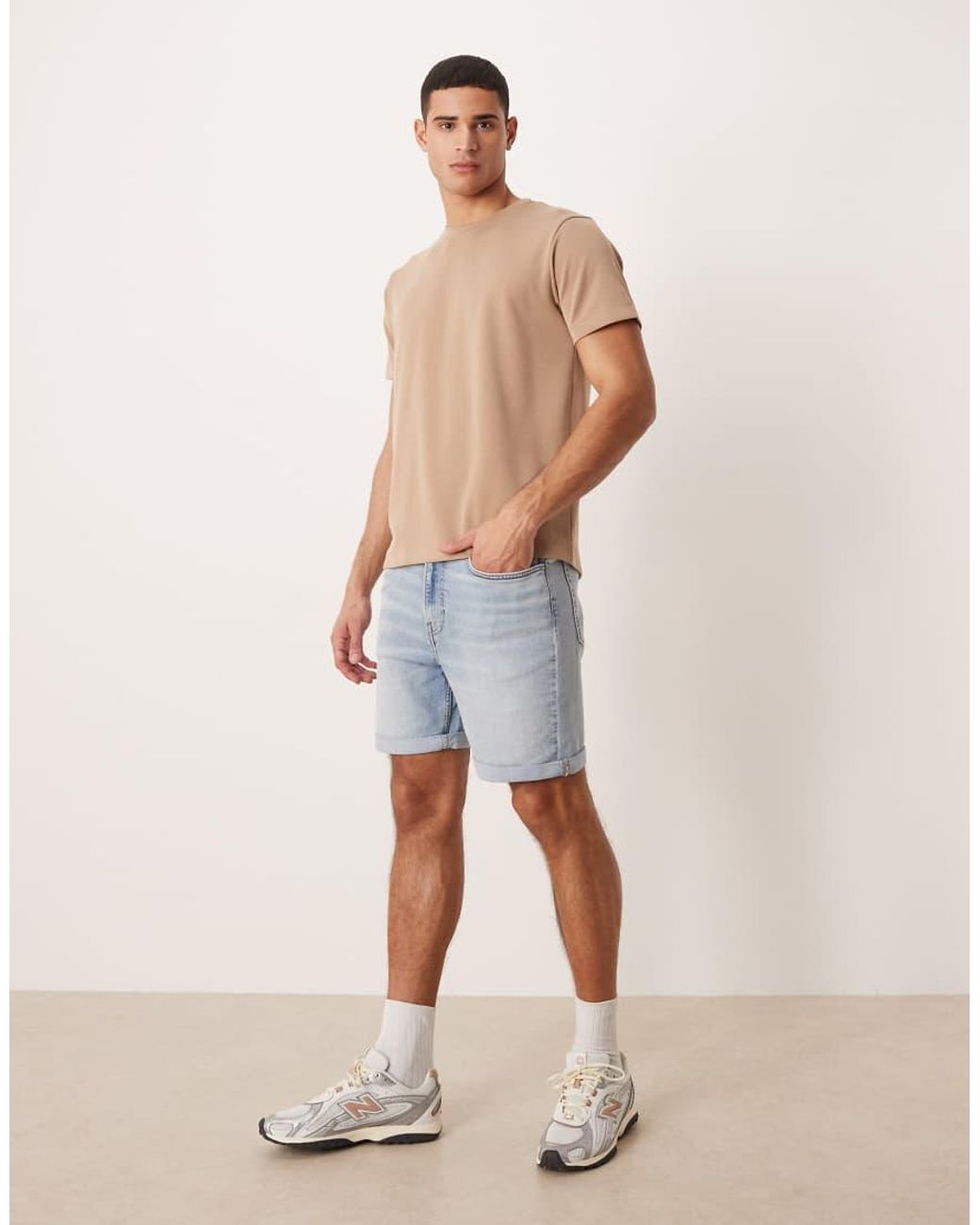 Calvin Klein Blue Slim Denim Shorts for men