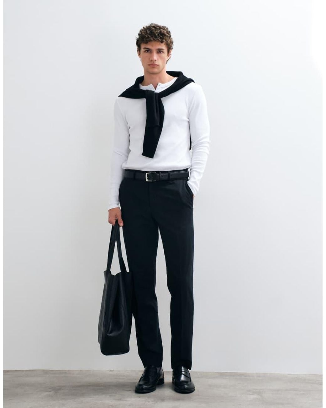 SELECTED White Co-Ord Slim Fit Jersey Trousers for men