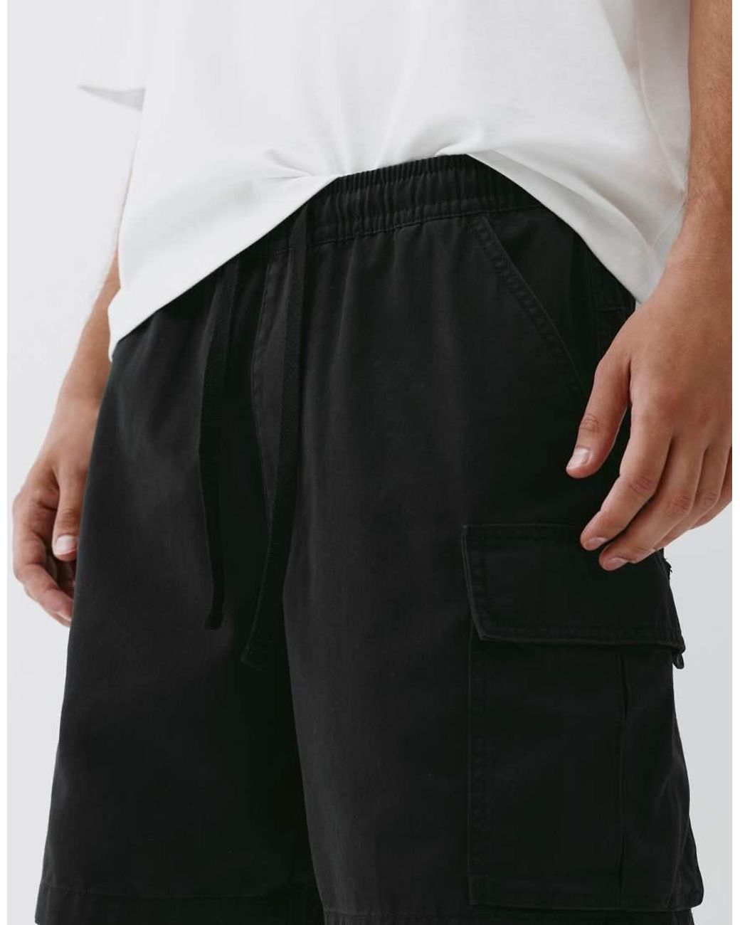 Pull&Bear Pink Cargo Bermuda Shorts for men