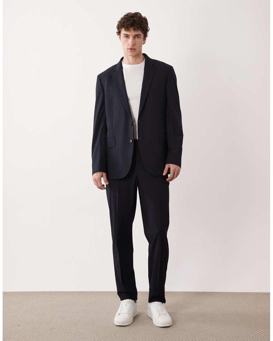 Mango Blue London Regular Fit Suit Trouser Co-ord for men