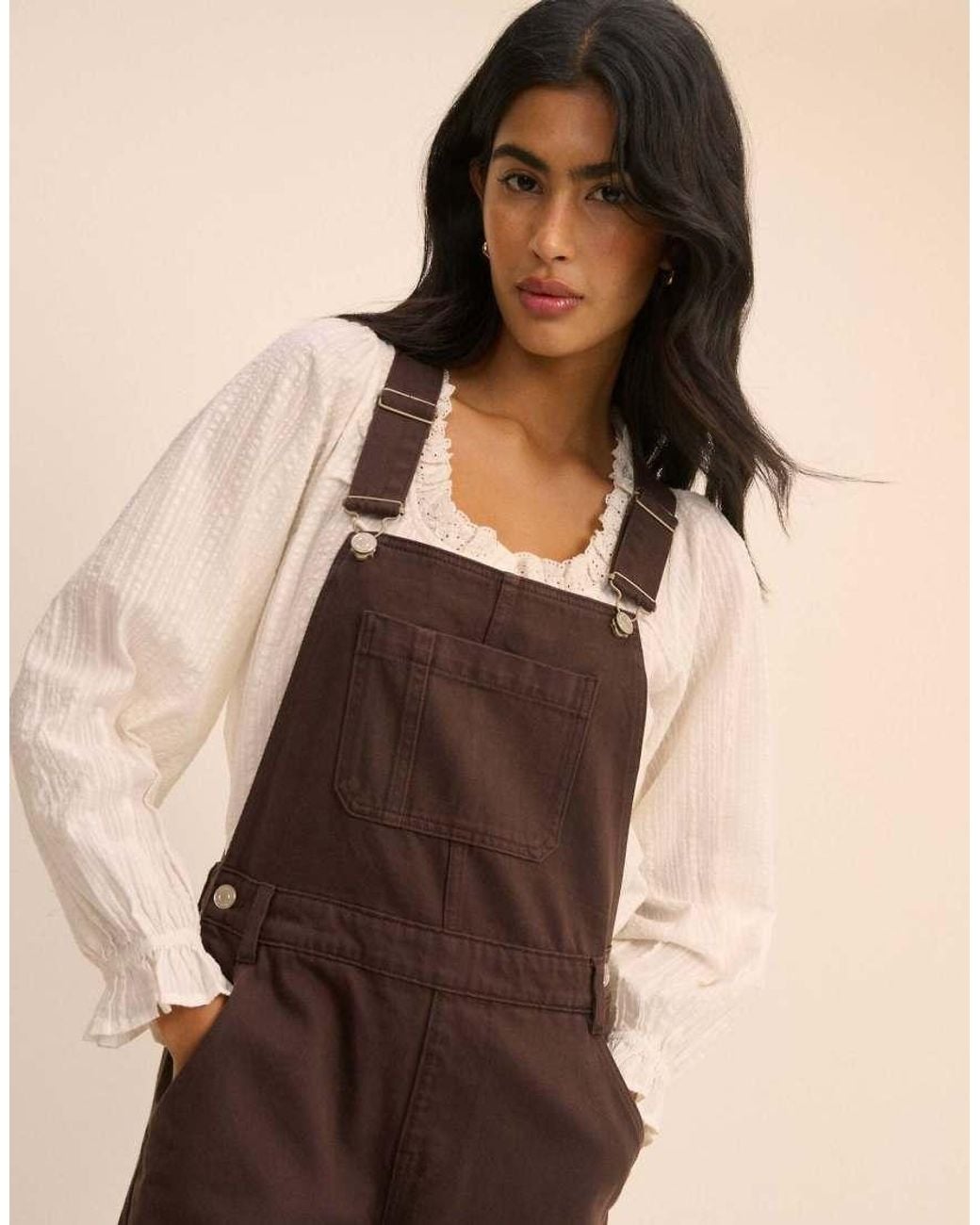 Nobody's Child Natural Barrel Leg Denim Dungaree