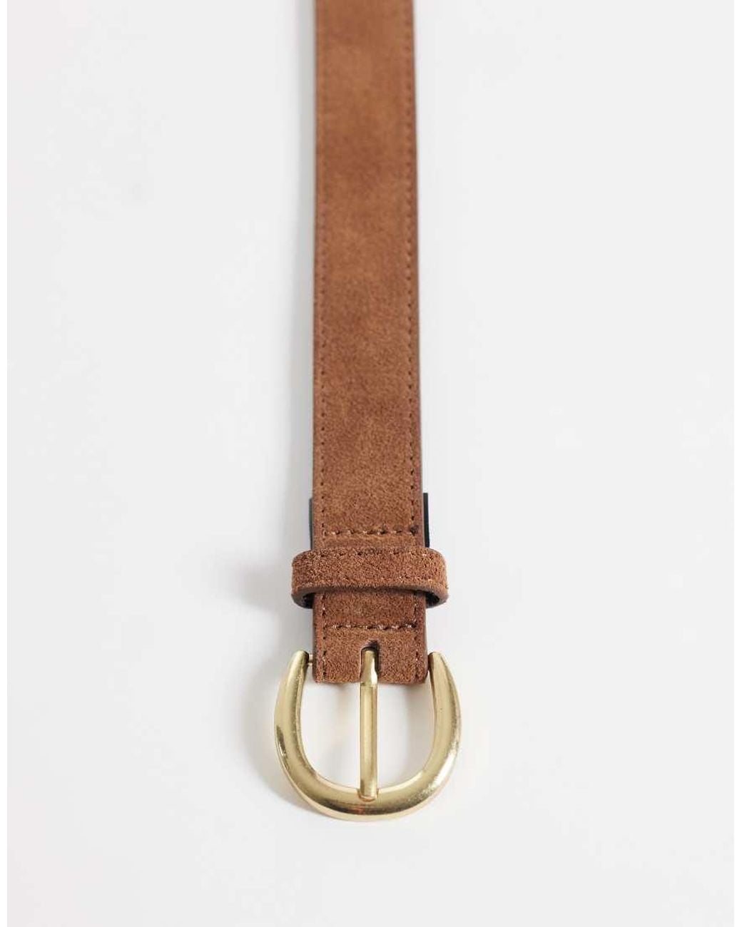 Mango Brown Faux Suede Classic Belt