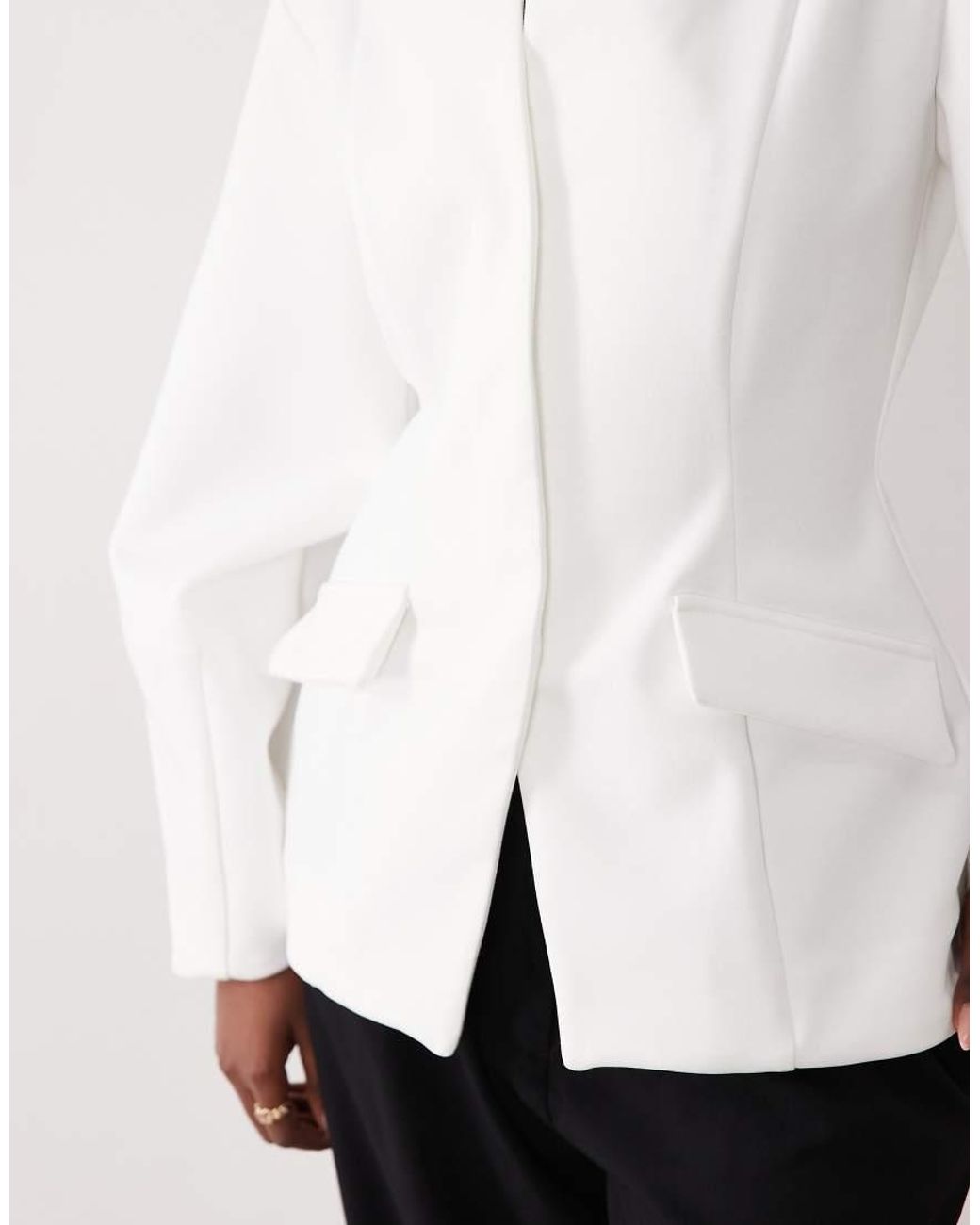 ASOS White Cinched Waist Blazer