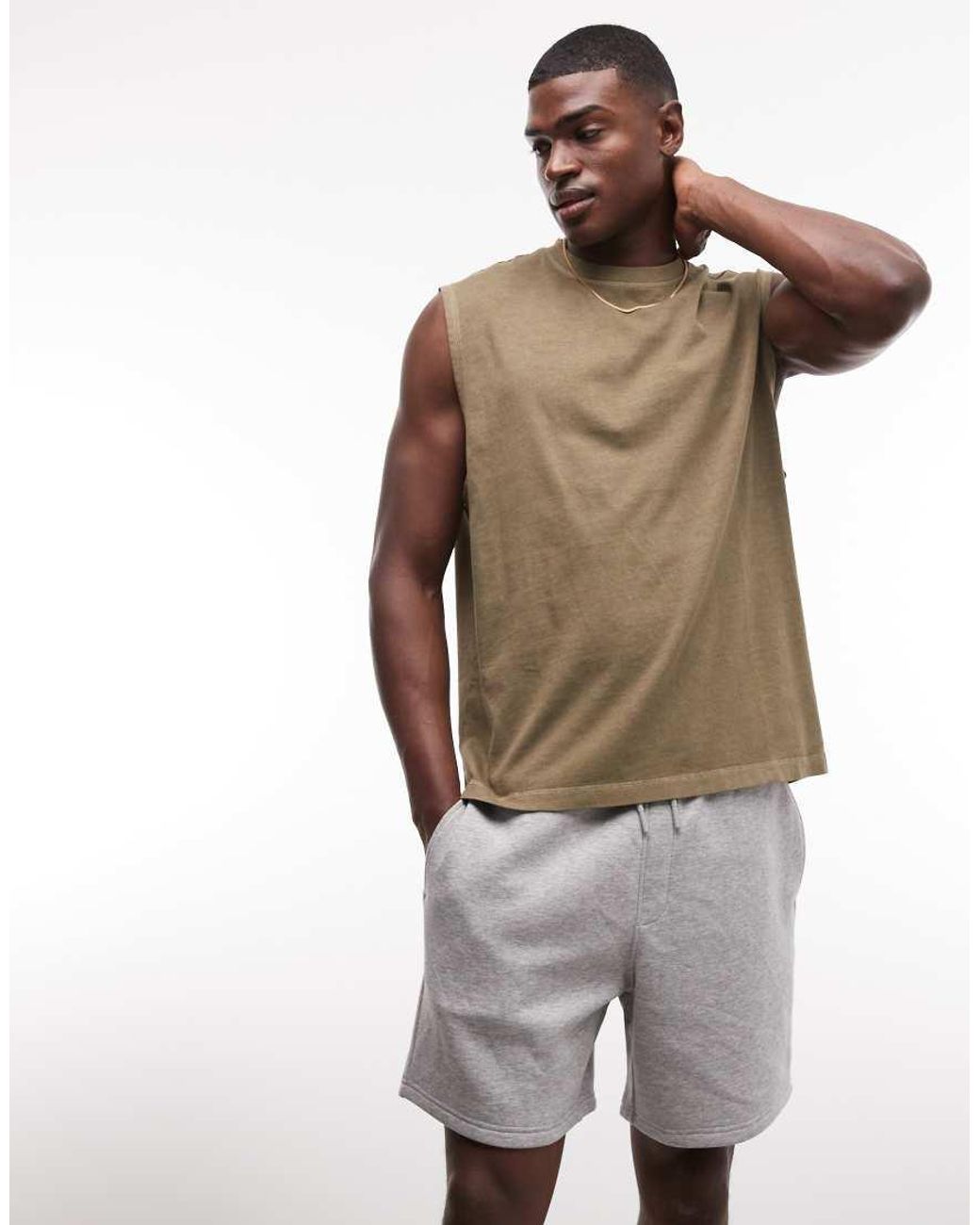 ASOS Gray Essentials Oversized Fit Jersey Shorts for men