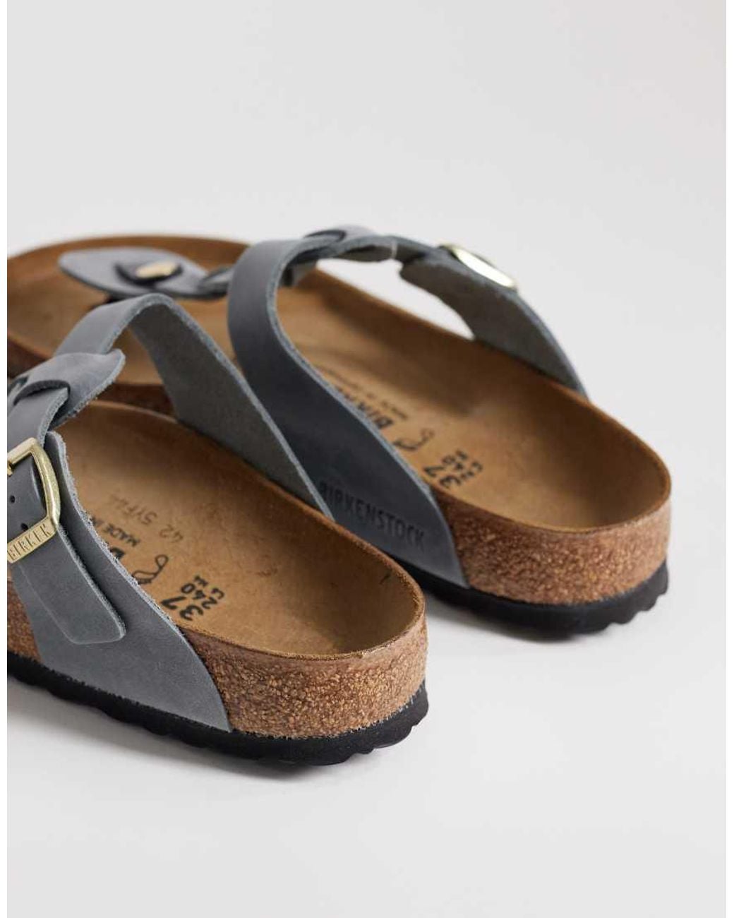Birkenstock Brown Gizeh Braided Oiled Leather Sandals