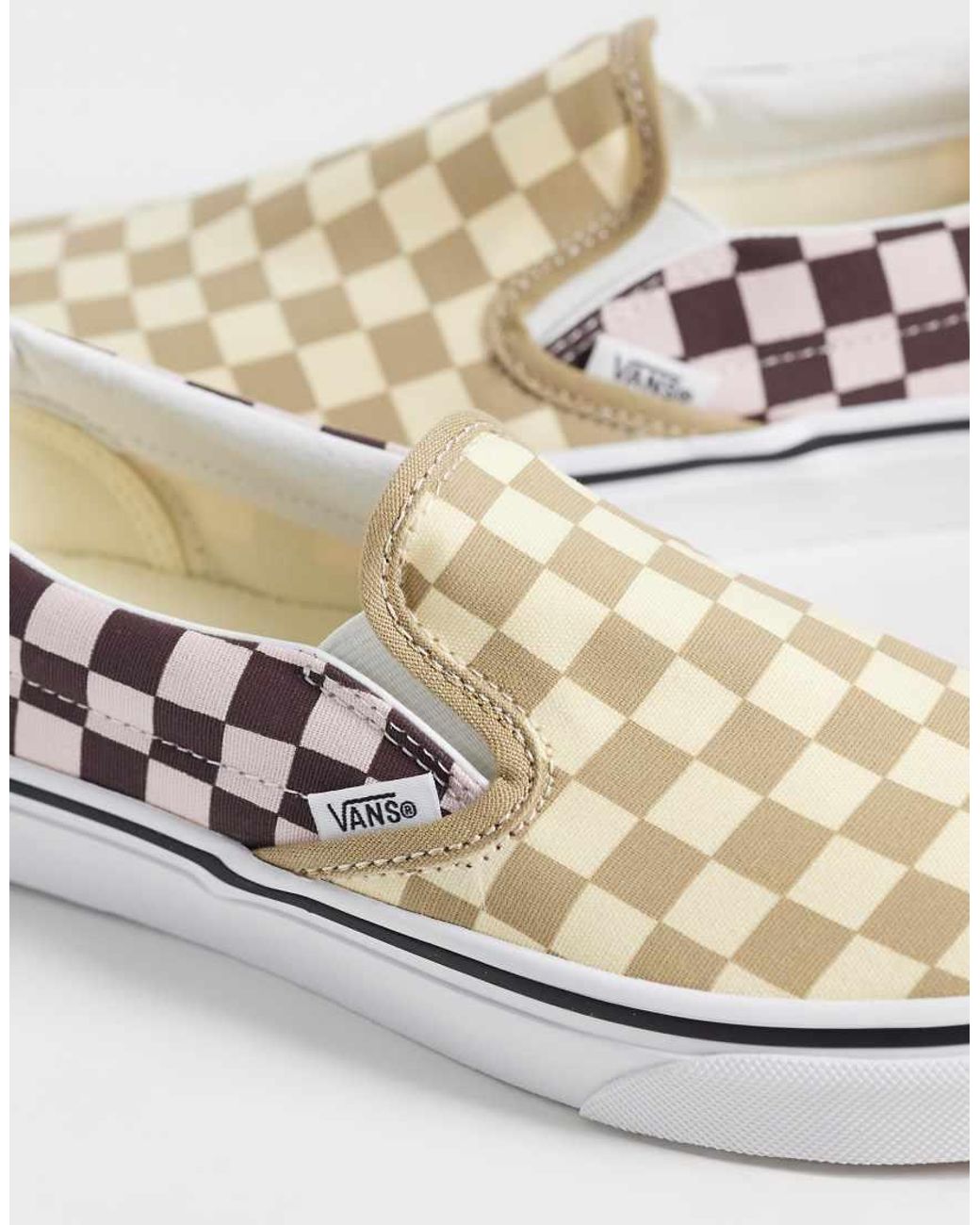 Vans White Classic Slip-on Checkerboard Trainers