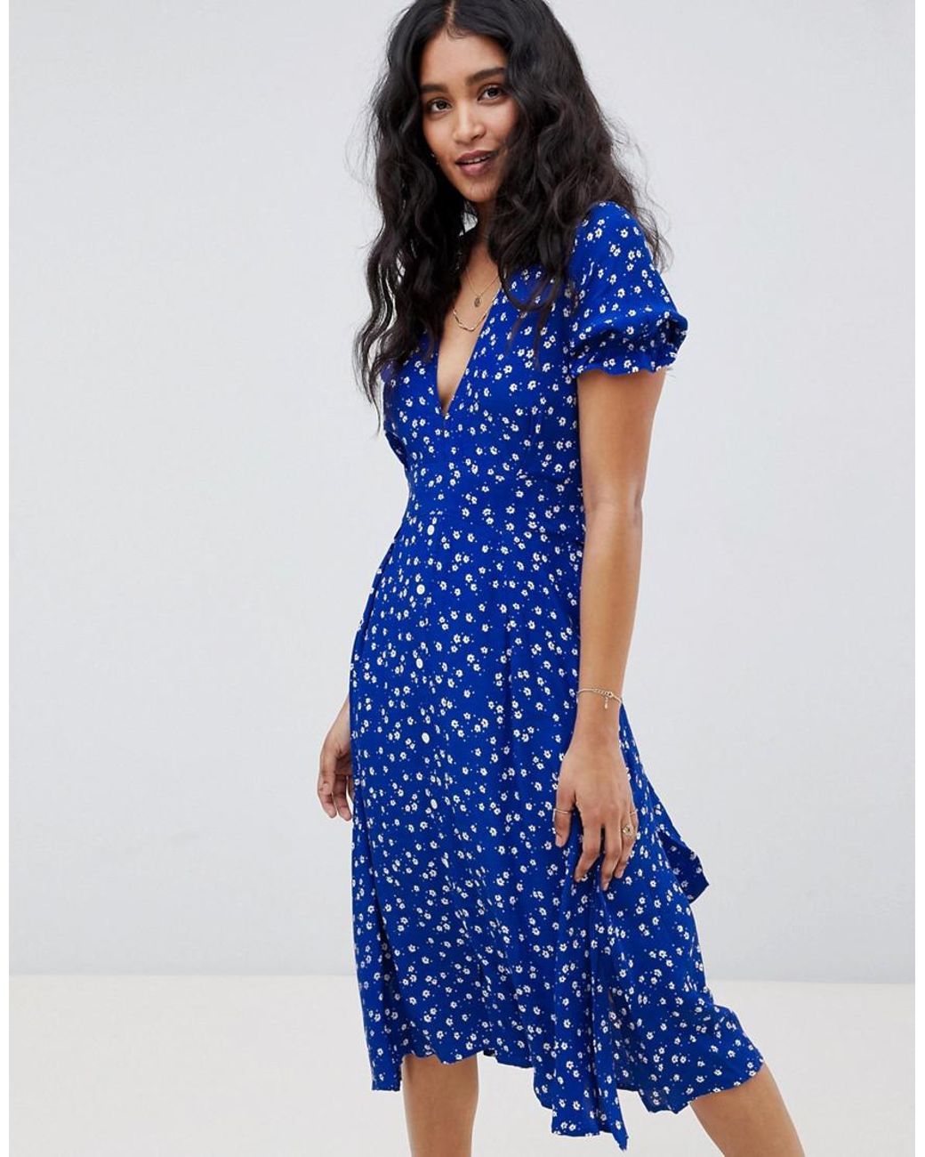 Faithfull the Brand Faithfull Farah Midi Dress in Blue Lyst Australia