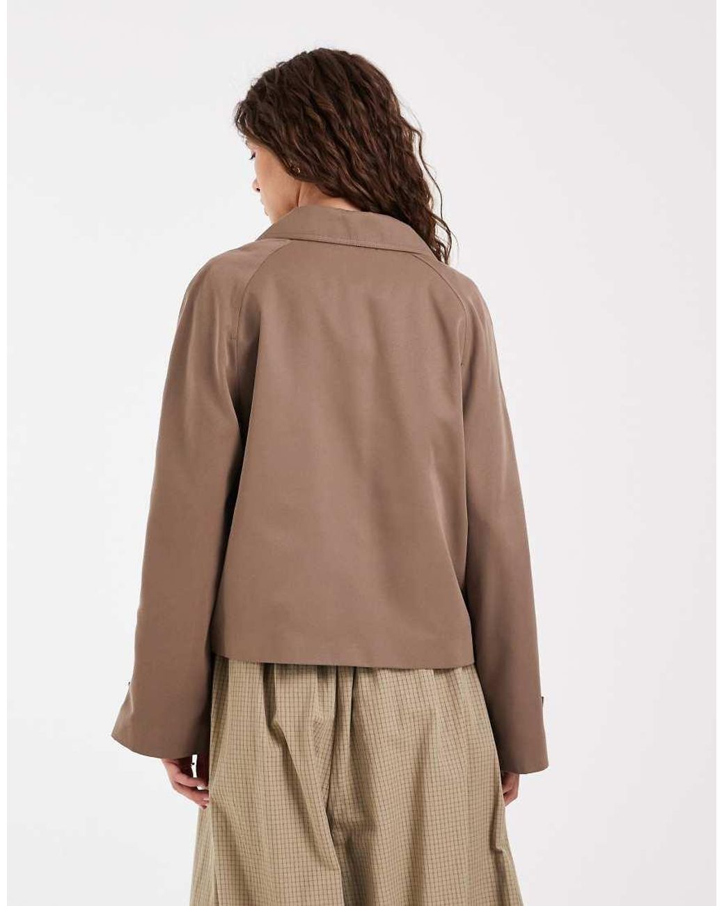 Pieces Brown Short Trench Coat