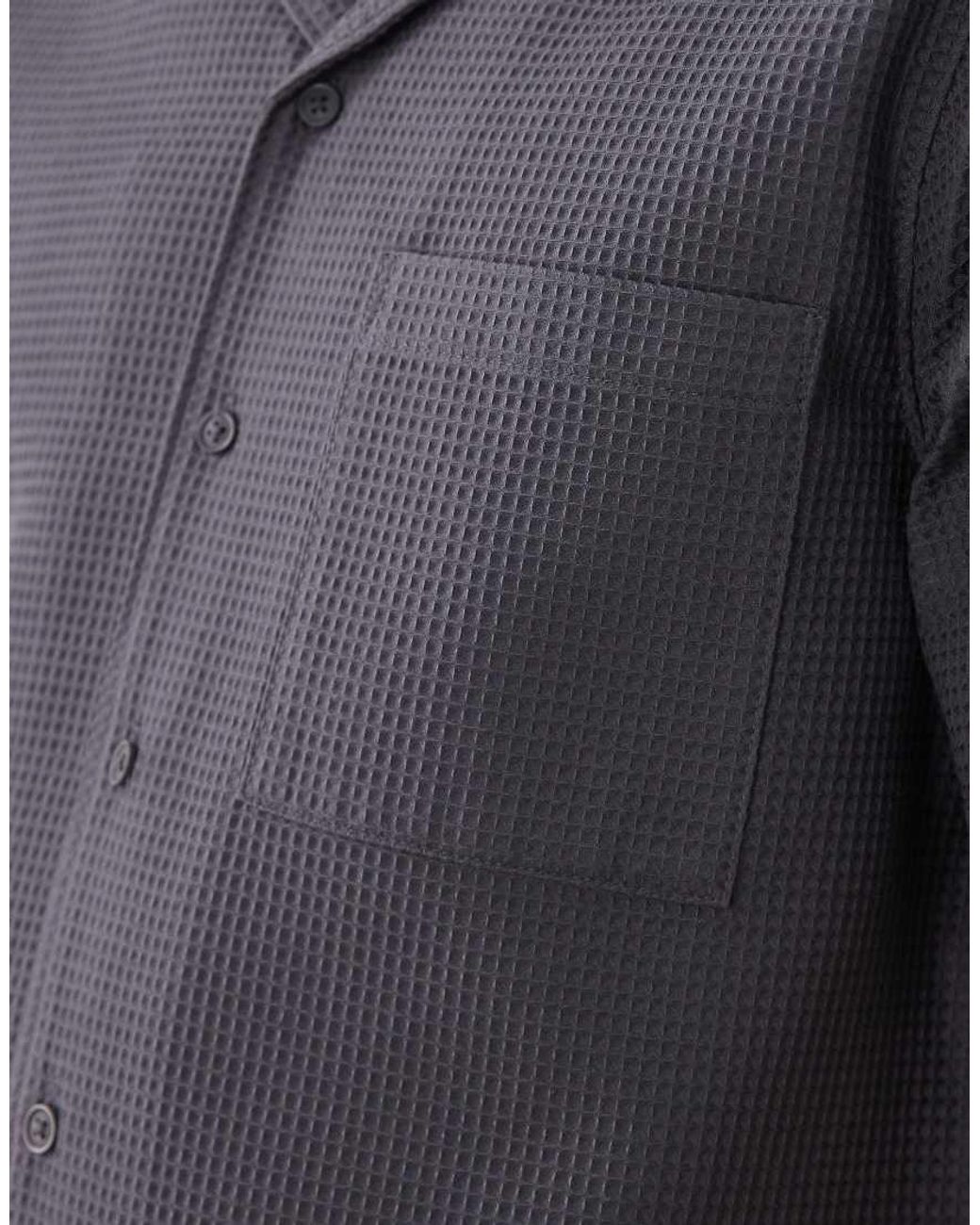 New Look Blue Co-Ord Waffle Shirt for men