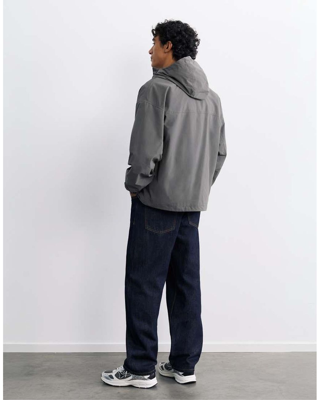 Pull&Bear Gray Lightweight Hooded Raincoat for men
