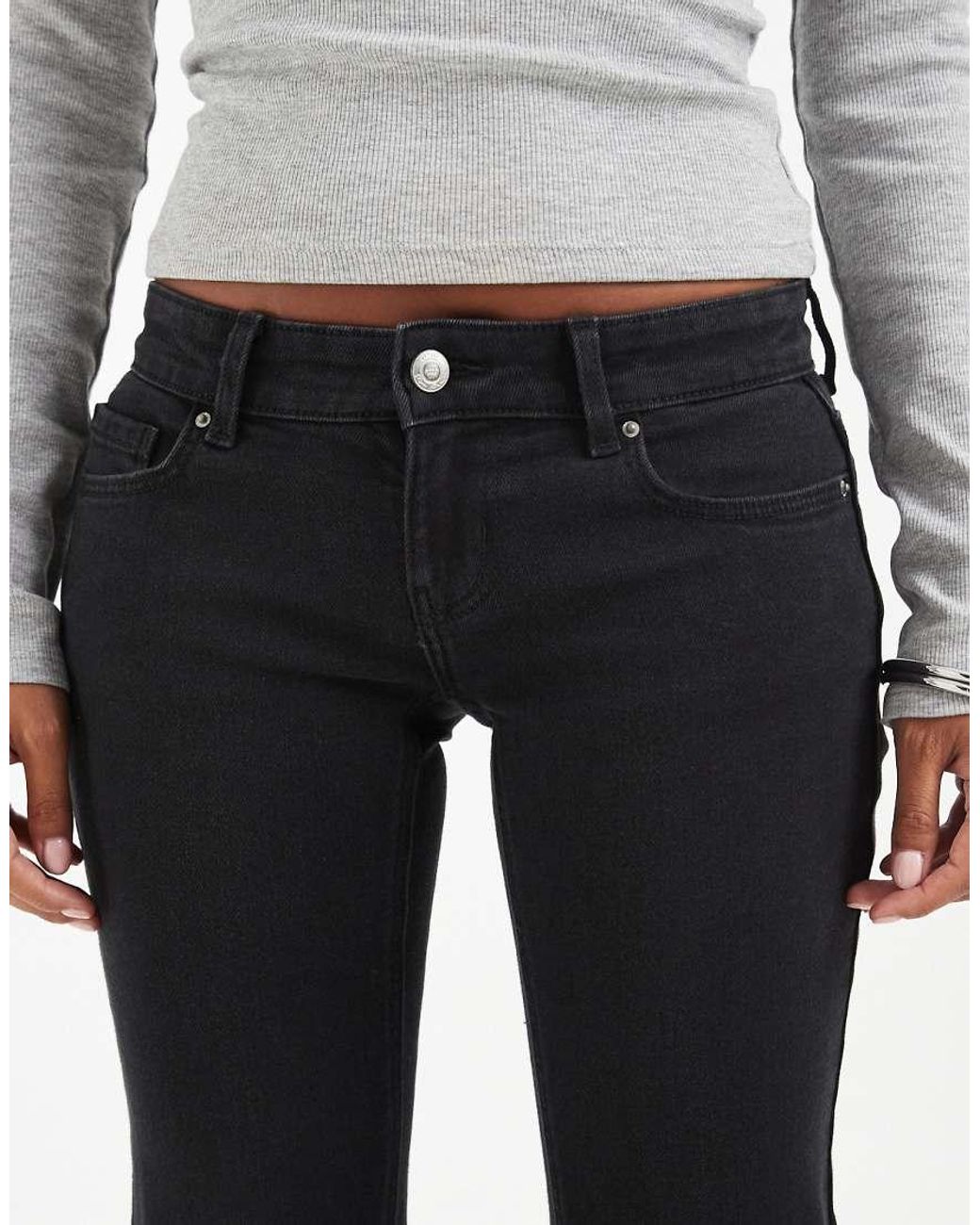 Only Petite White Lola Super Low Waist Flared Jeans