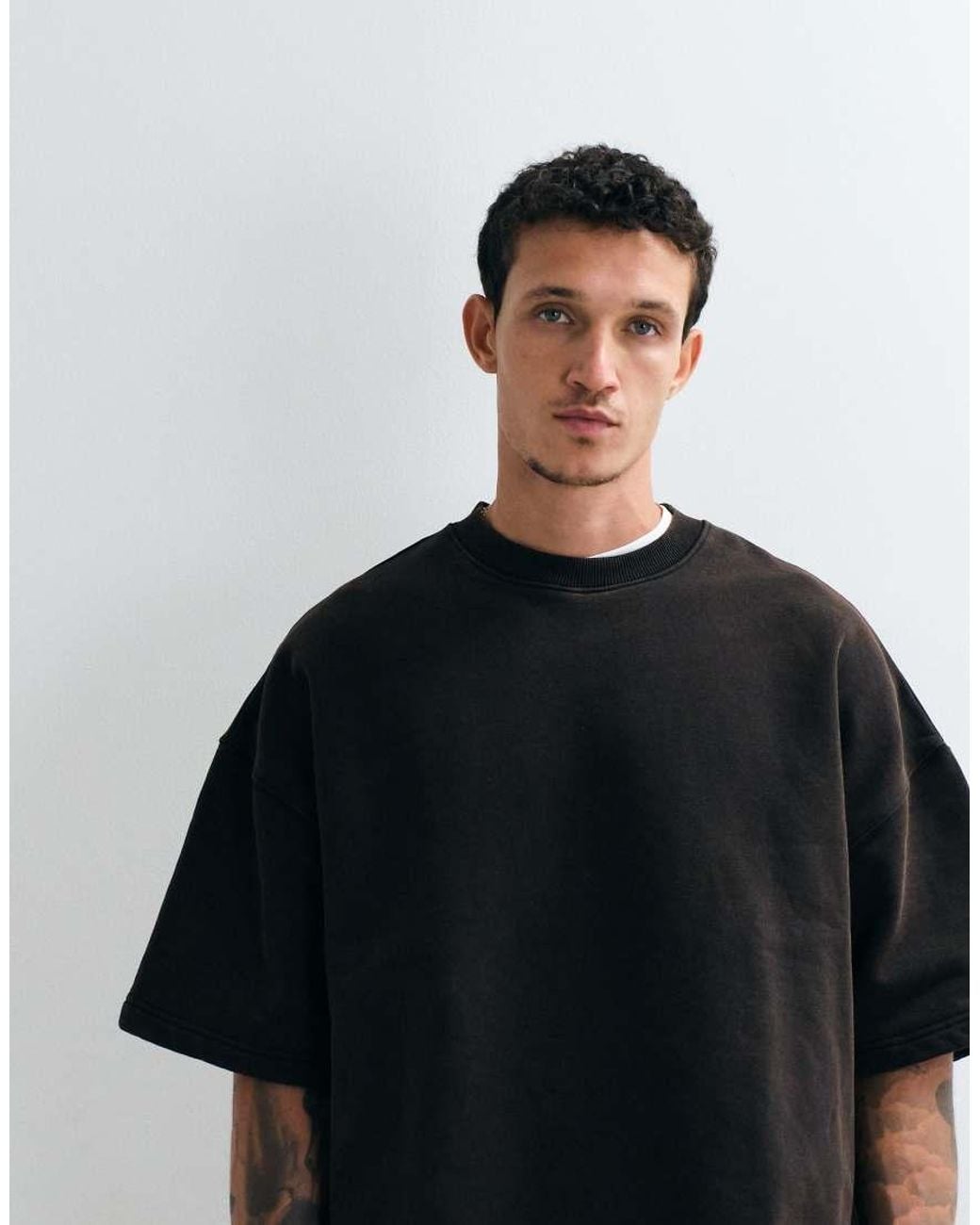 ASOS Blue Premium Heavyweight Extreme Oversized Washed Tee for men