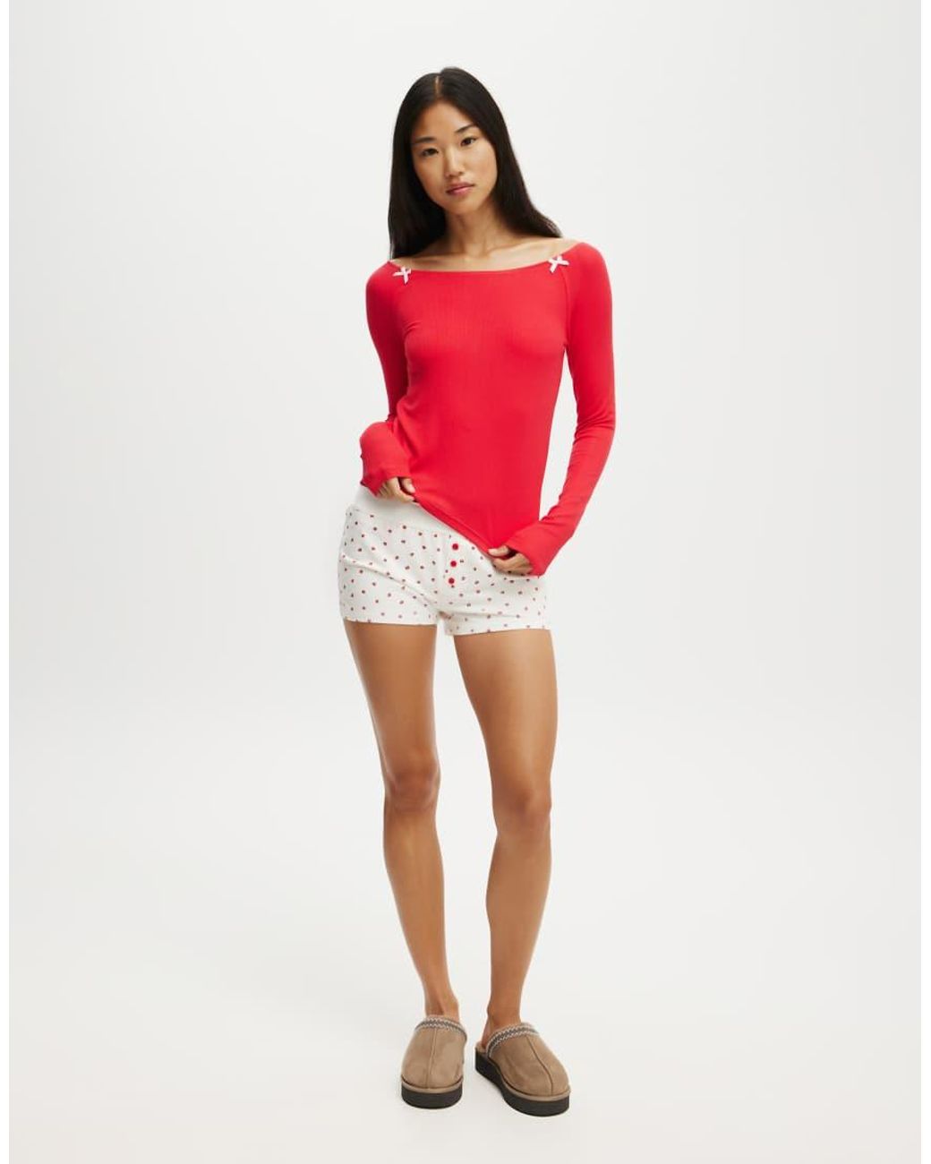Cotton On Red Peached Jersey Boyshort