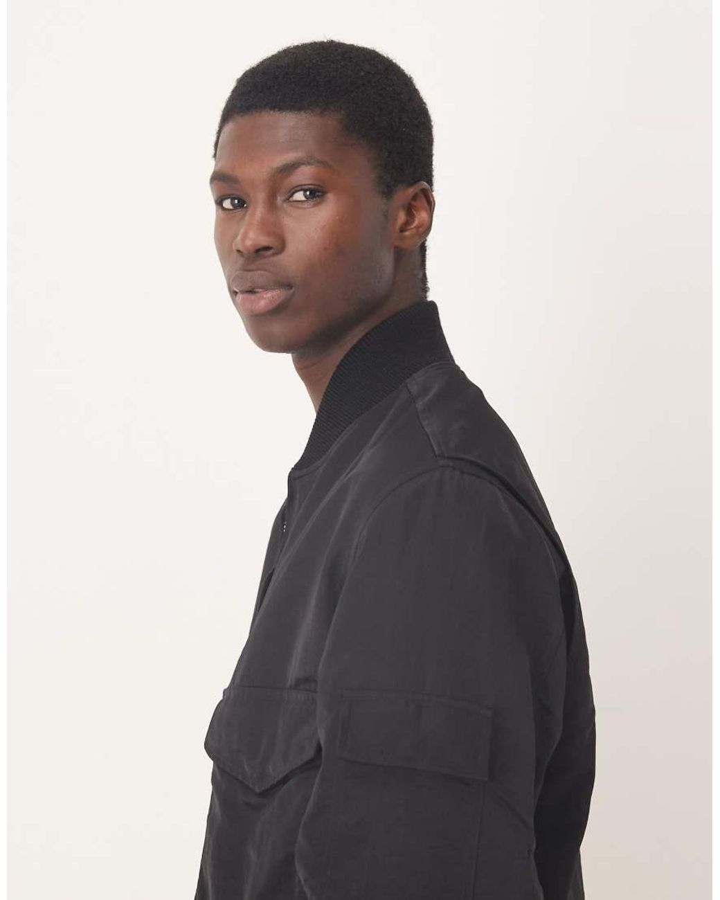 ARKET Blue Bomber Jacket With Workwear Pockets for men