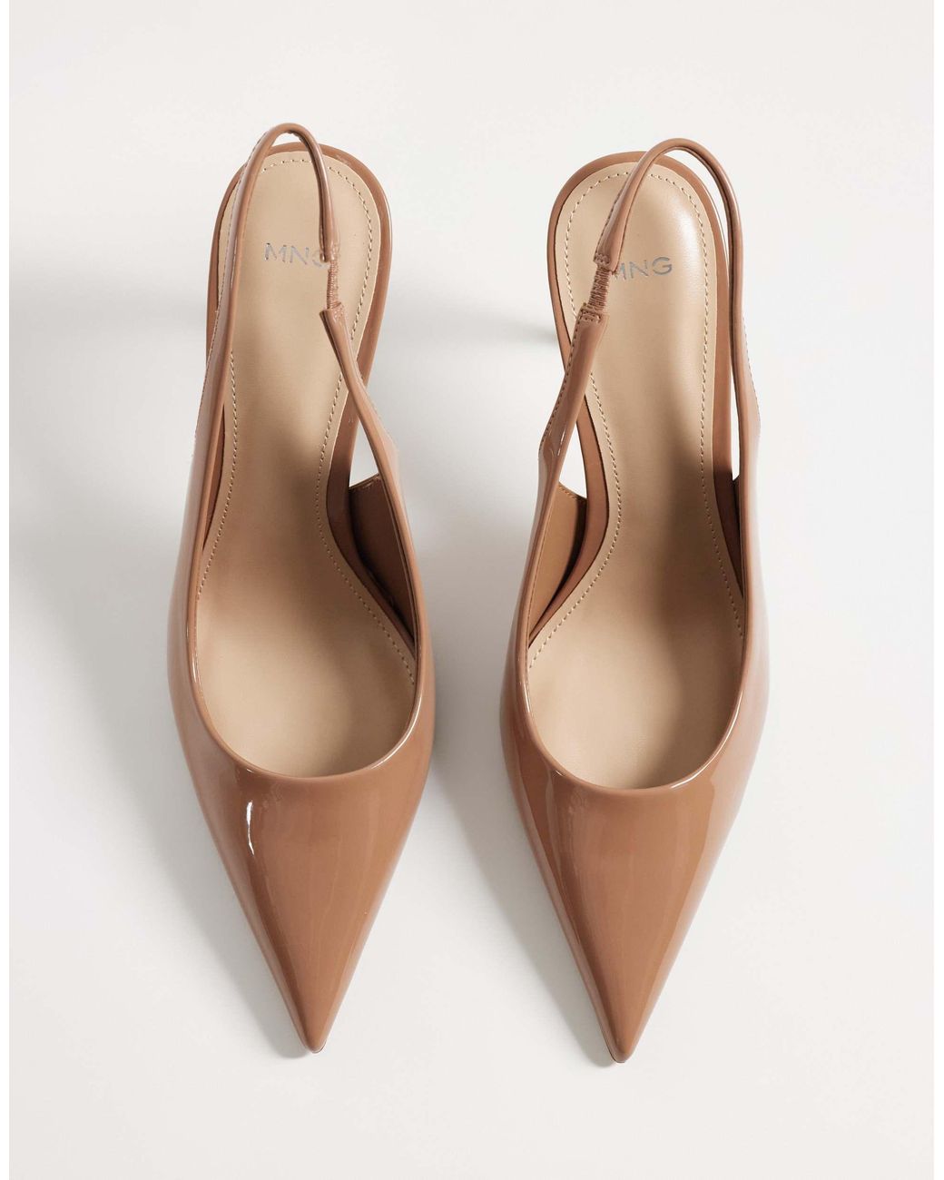 Mango White Slingback-pumps mit absatz