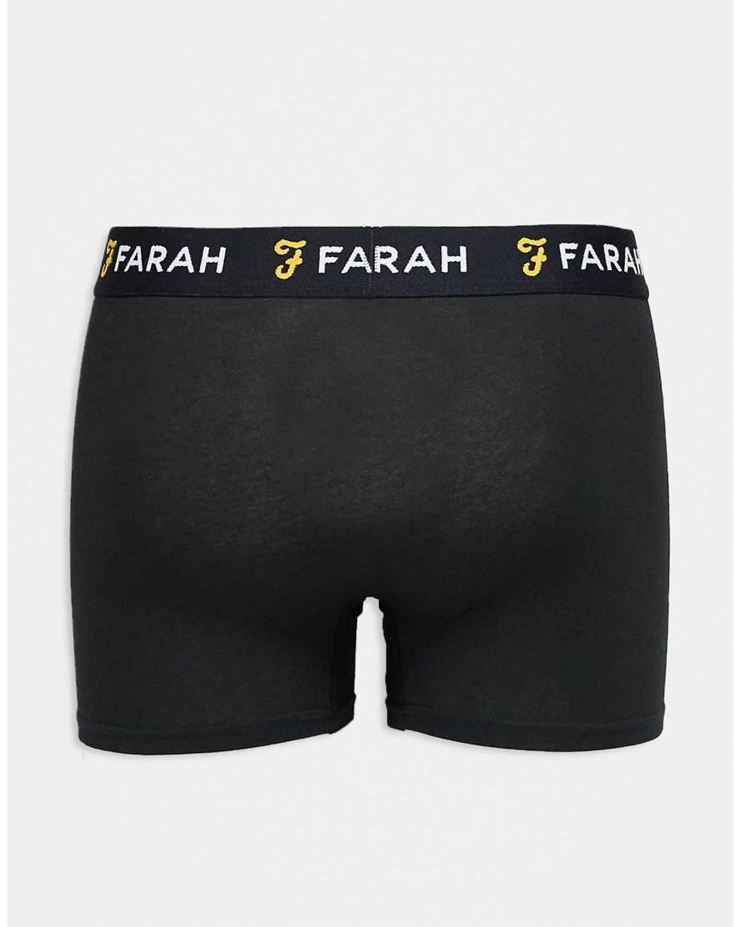 Farah Black 5-Pack Jacquard Waistband Logo Boxers for men