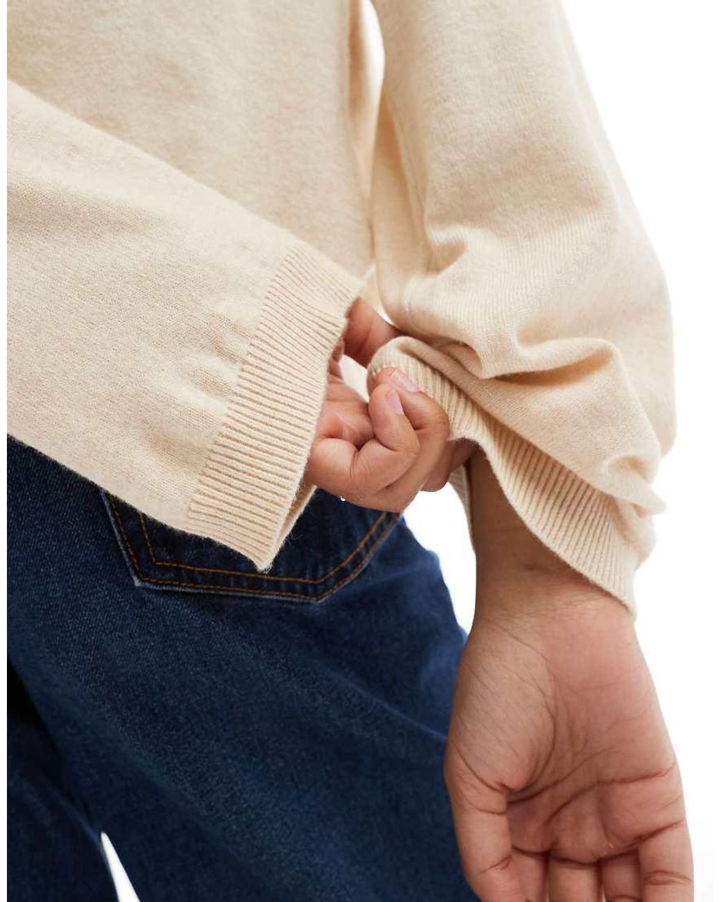 Object Natural V Neck Knitted Polo Jumper