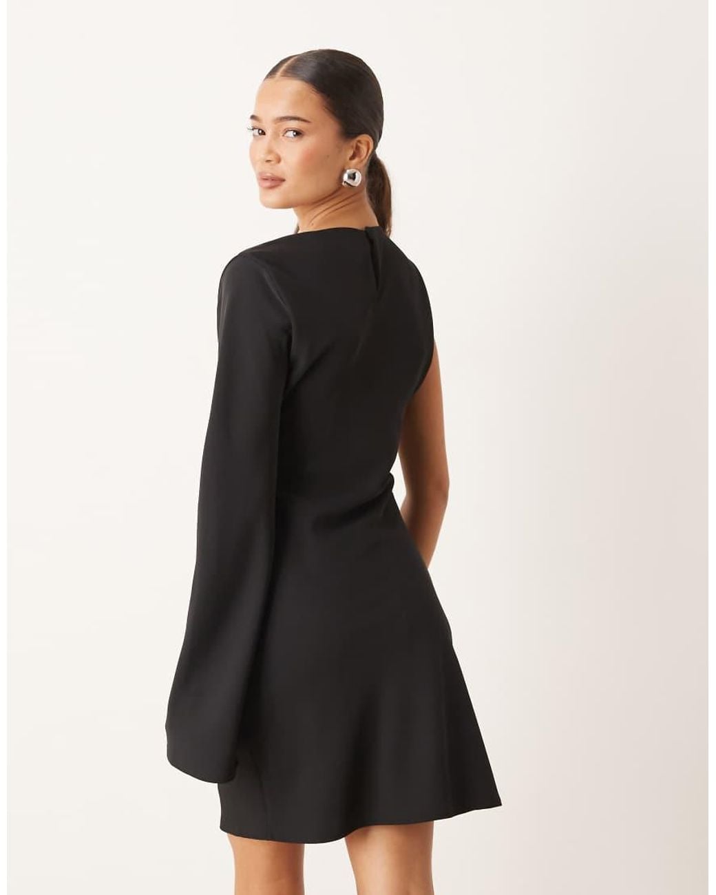 Mango Natural One Shoulder Mini Dress