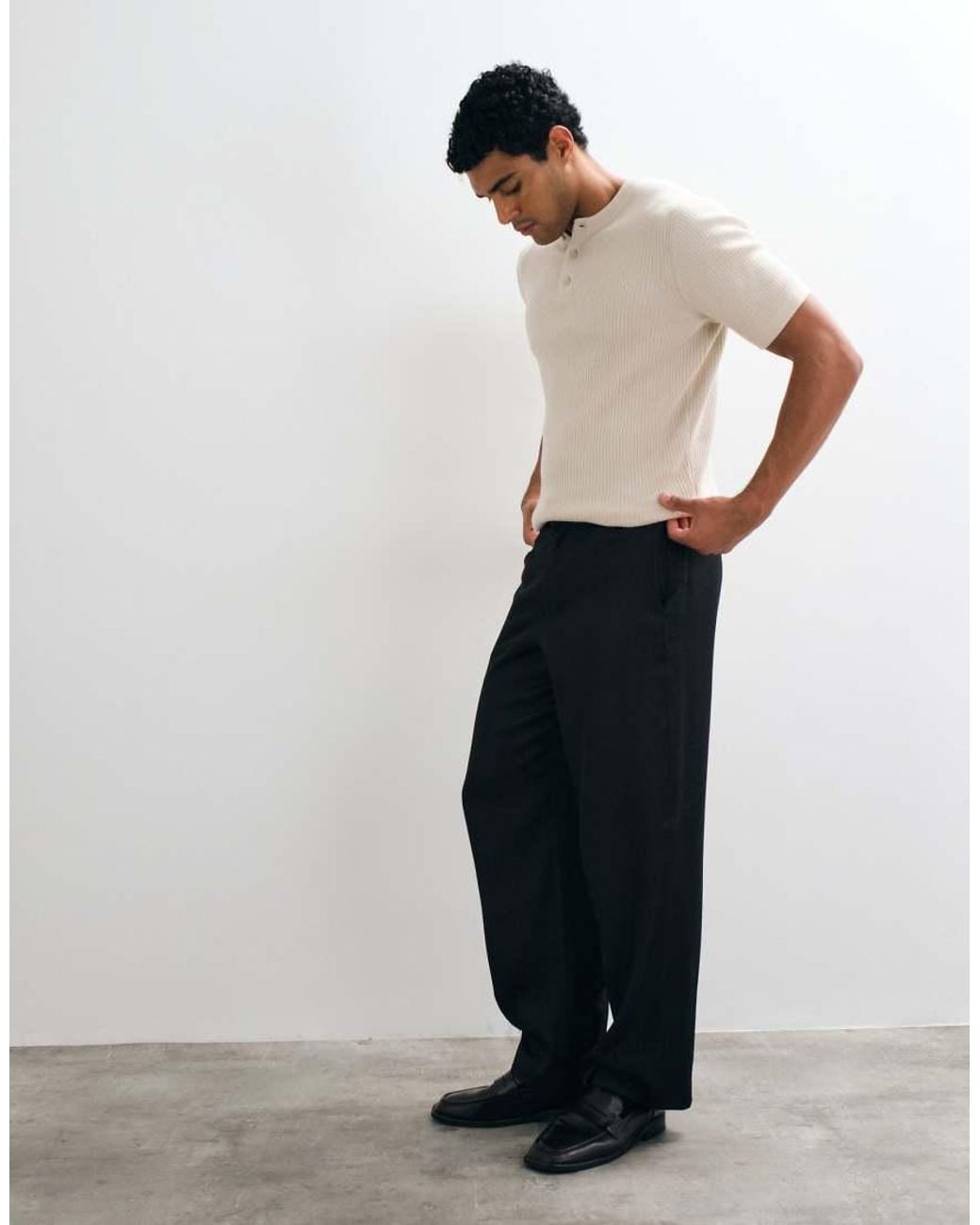ASOS Black Wide Suit Trousers for men