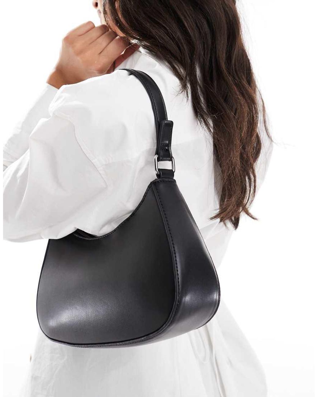 Pieces Black Leather Look Shoulder Bag