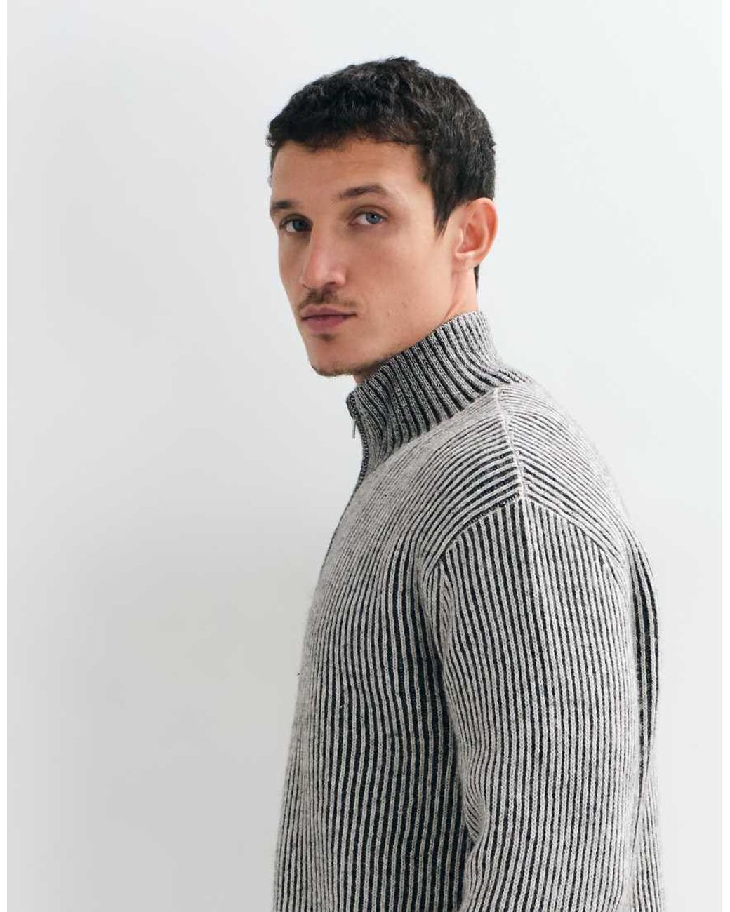 Weekday Gray Wool Blend Zip Cardigan for men