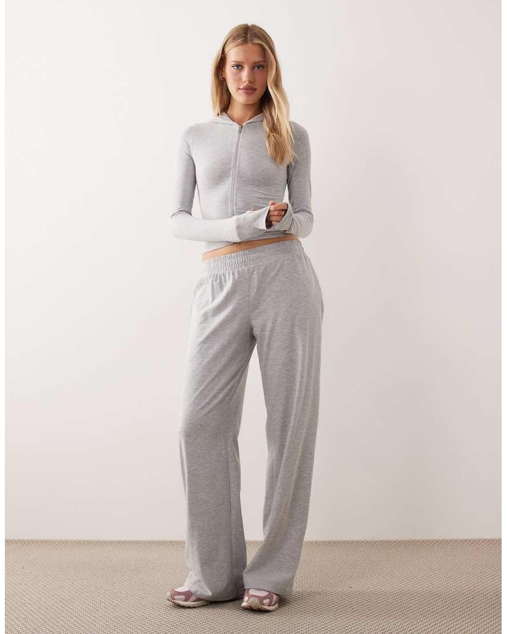 Kaiia Gray Cotton Rich Zip Through Hoodie Co-ord