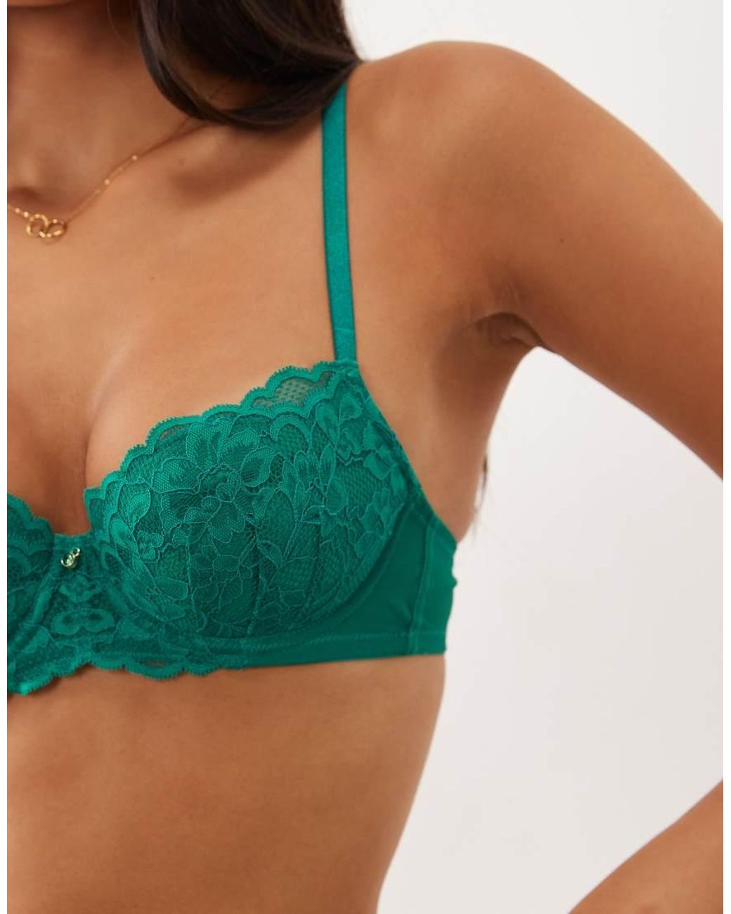 Ann Summers Green Sexy Lace Padded Balcony Bra