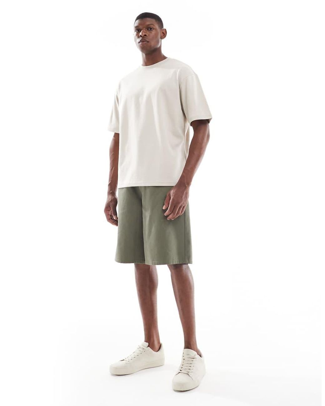 Only & Sons White Relaxed Fit Airflex T-shirt for men