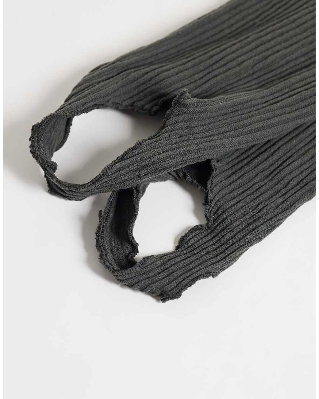 ASOS Gray Ribbed Stirrup Sock