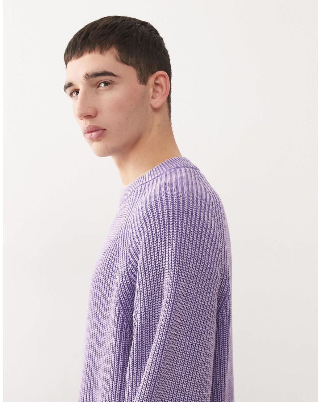 Weekday – locker geschnittener strickpullover in Purple für Herren