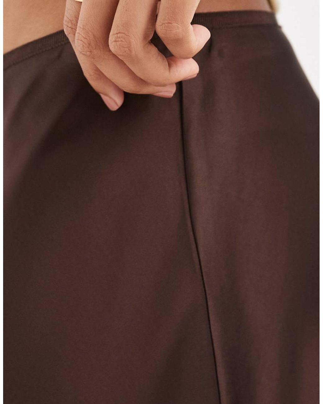 & Other Stories Brown Bias Cut Viscose Mini Skirt