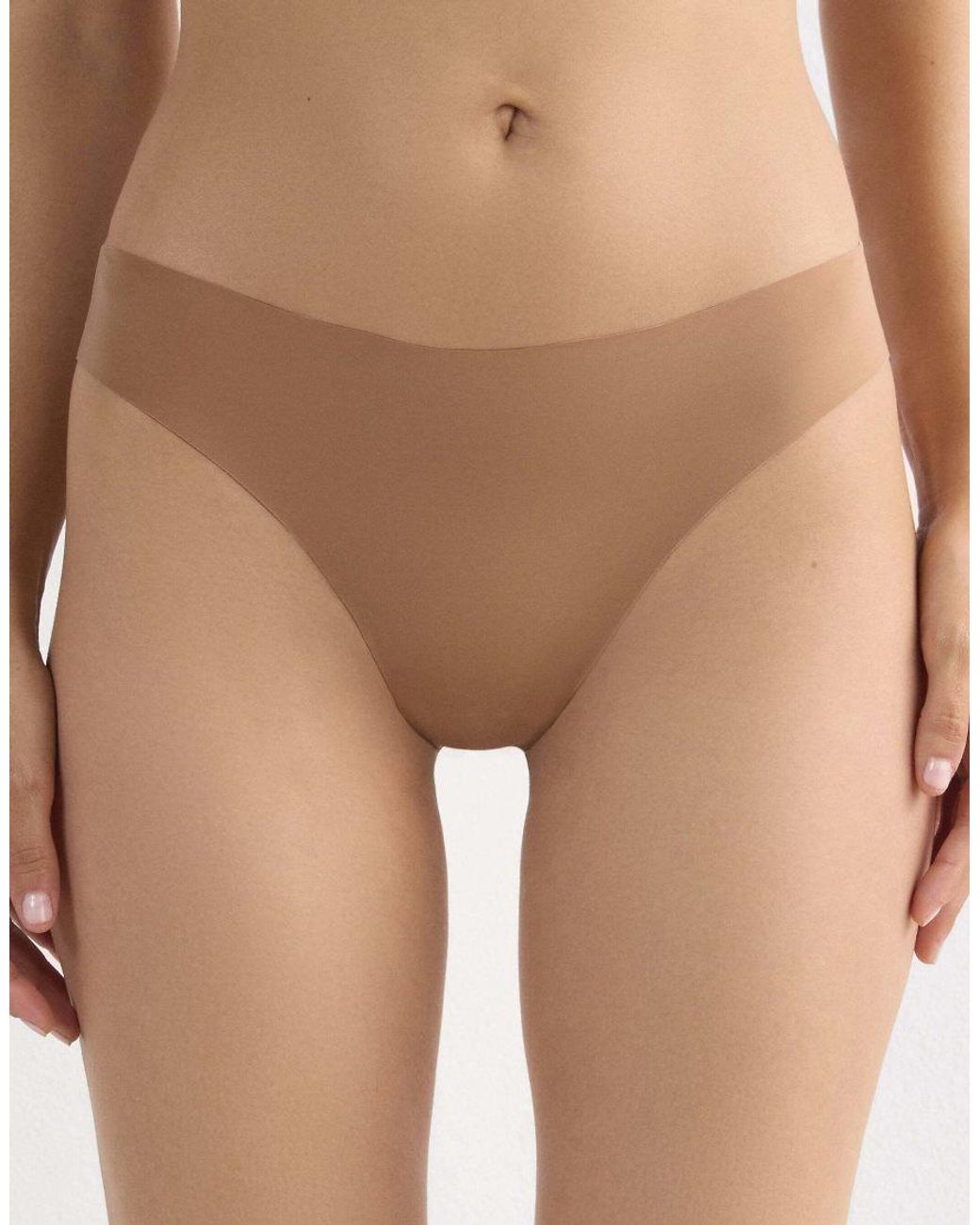 Intimissimi Brown Ultralight Microfibre Brazilian Knickers