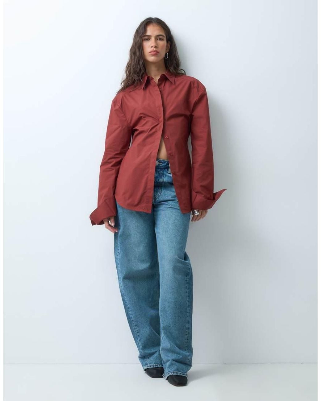 ASOS Overhemd Met Getailleerde Taille in het Red