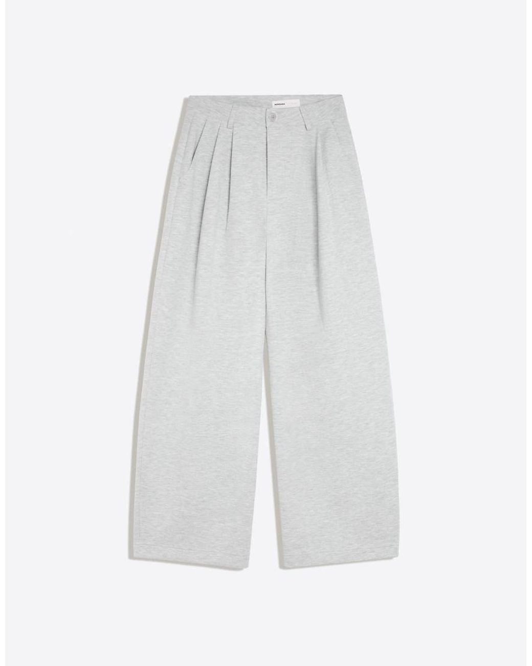 Bershka Gray Darted Trousers