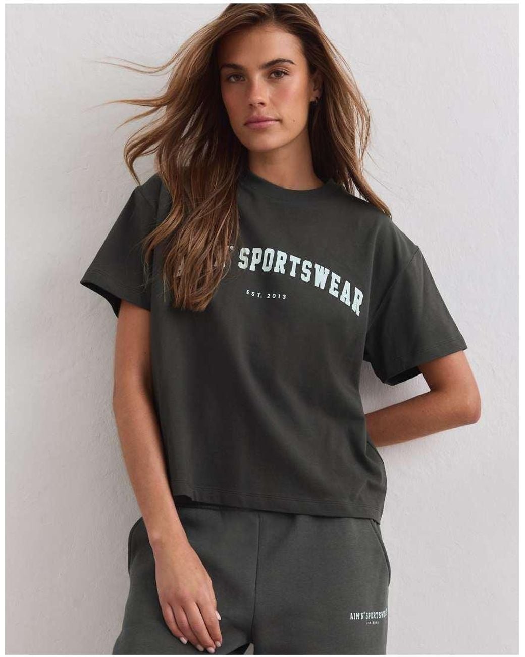 Aim'n Green Dark Ivy Varsity Boxy T-Shirt